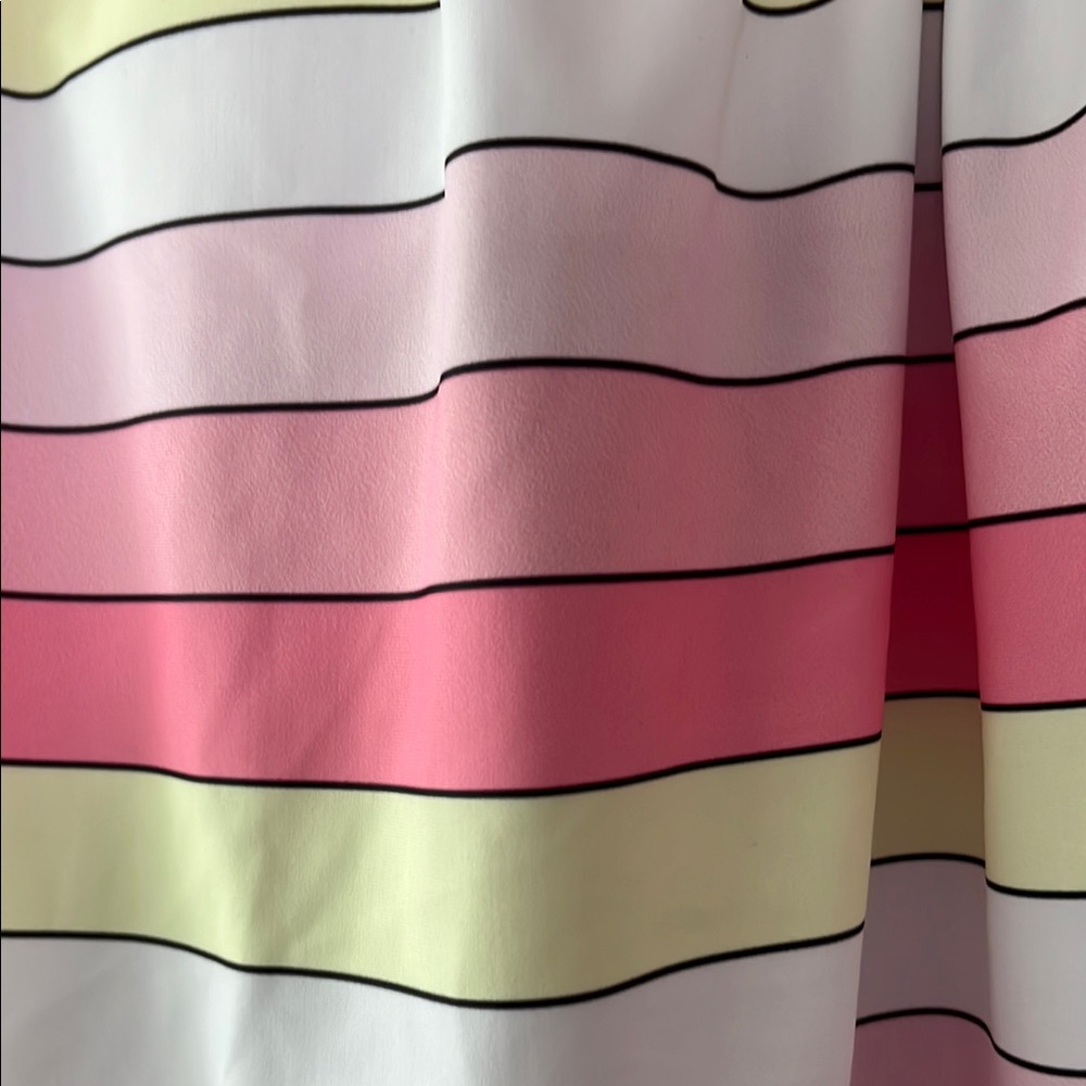 Pink and Yellow Striped Women's Swim Top - Picture 2 of 8
